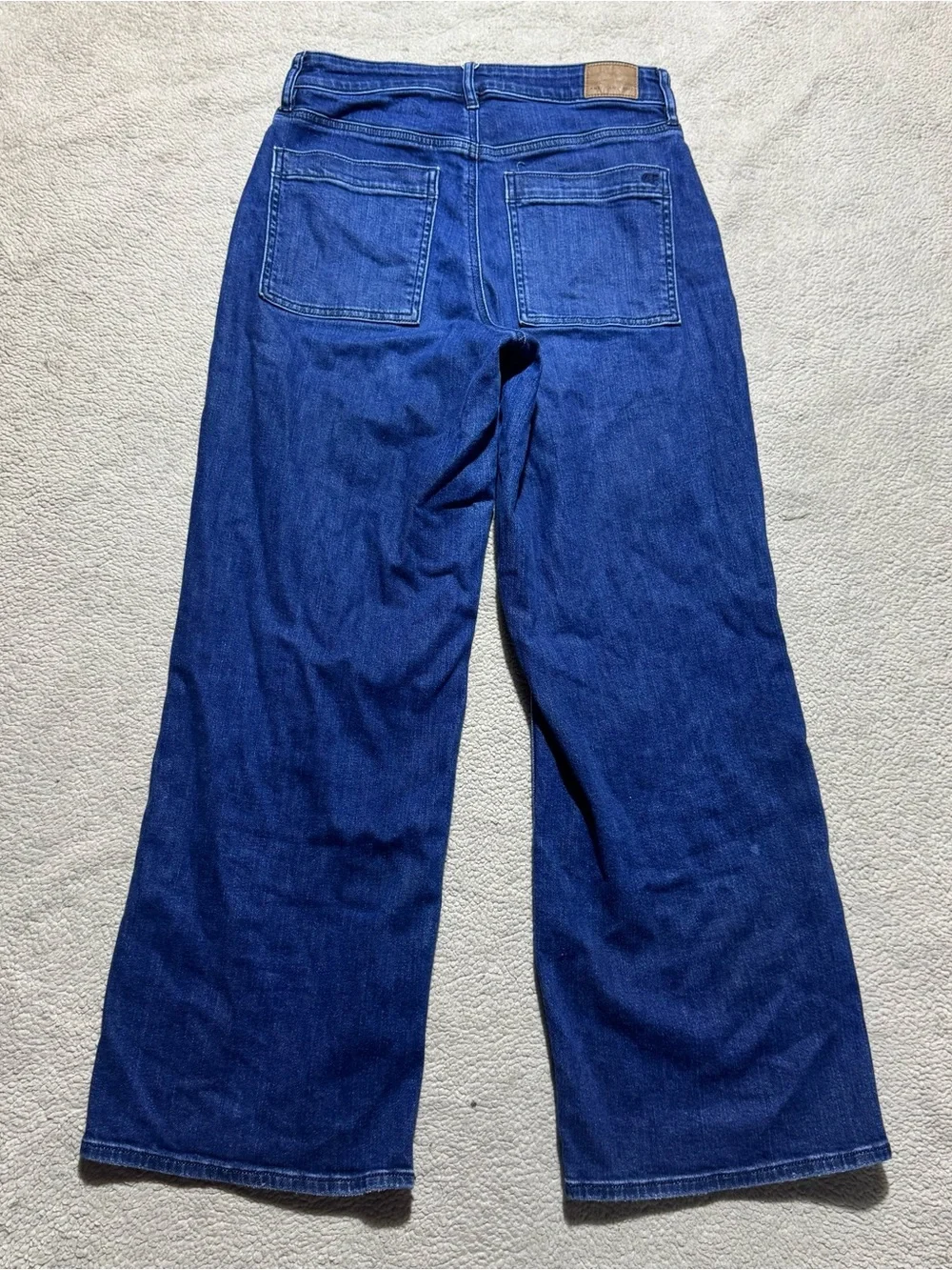American Eagle Jeans Womens 4 Short Super High Rise Baggy Wide Leg Double Button